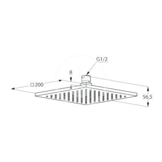 KLUDI A-QA tanierová hlavová sprcha 20 cm 644200500, chróm
