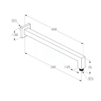 KLUDI A-QA sprchové rameno 400mm chróm 665440500