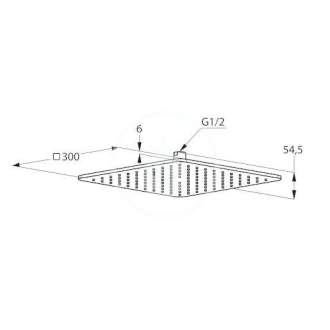 KLUDI A-QA hláv. sprcha zaobl. rohy 30cm 645300500 chróm