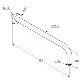 KLUDI AQ-A sprchové ramienko 40 cm biele 6651491-00