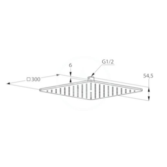KLUDI A-QA hláv. sprcha zaobl. rohy 30cm biela / chróm 6453091-00