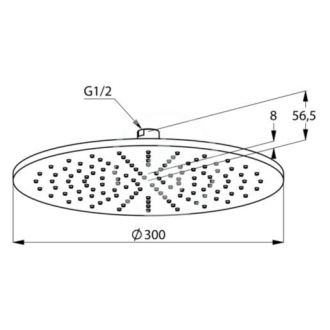 KLUDI A-QA hlavová sprcha O 300 mm, 6433091-00 biela/chróm