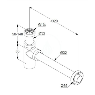 KLUDI Designový sifón 100203900 čierna mat